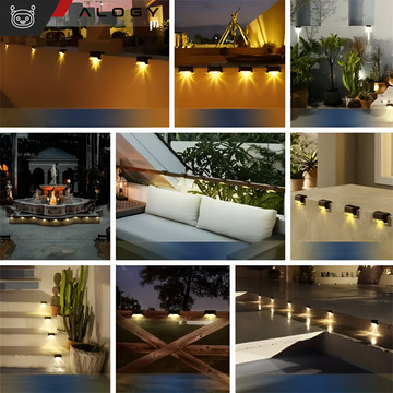 LED solar garden lamp for terrace, balcony, stairs, balustrade with dusk sensor, AAA battery, black