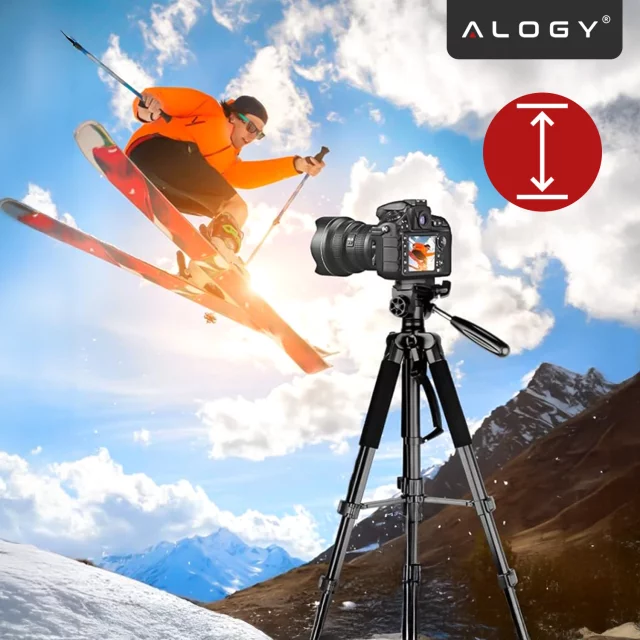 Tripod Photography Tripod Universal Camera Stand 1/4 Camera Phone Holder 170cm Alogy Black