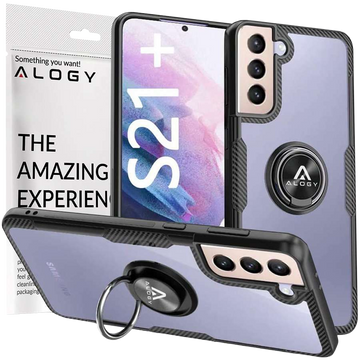 Etui Alogy Ring Holder Clear Armor für Samsung Galaxy S21 Plus schwarz