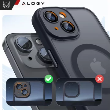 Pouzdro pro Apple iPhone 15 Plus Alogy MagSafe Hybrid Matte Case Matný kryt s ochranou objektivu černý