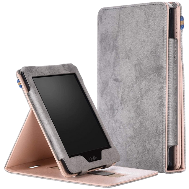 Kožené pouzdro Alogy Slim pro Kindle Paperwhite 4 2018/2019 šedé
