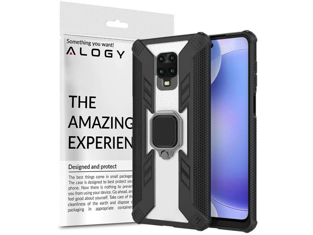 Pancerne Etui Alogy Ring Carbon Halter für Xiaomi Redmi Note 9S/ Pro/ Max