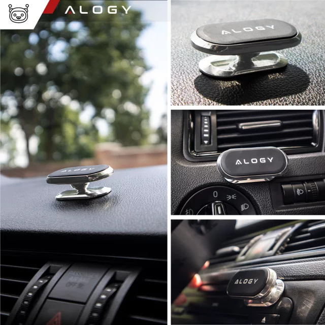 Alogy Universal-Auto-Magnethalterung für Telefon im Cockpit, für Armaturenbrett, Schwarz