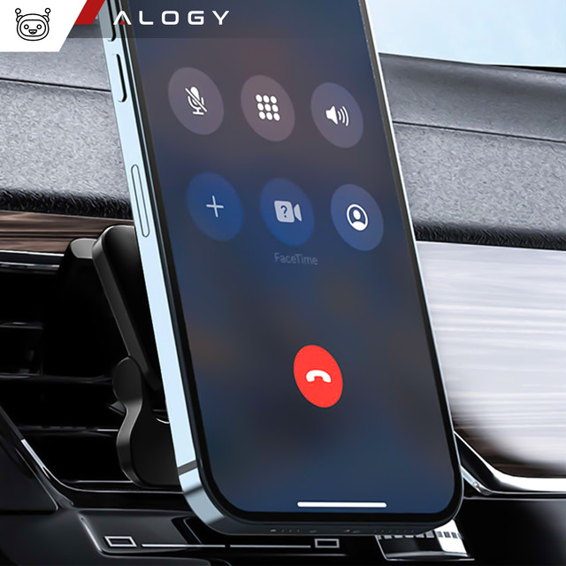 Autohalterung mit Qi-Ladegerät für MagSafe Alogy auf einem 15-W-Kühlergrill Schwarz