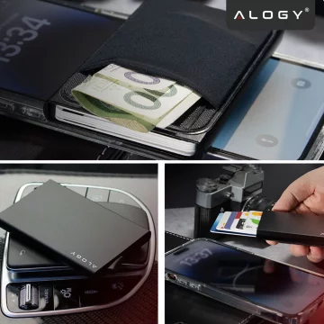 Alogy Anti-Diebstahl-Geldbörse RFID-Smartcard-Halter Schwarz