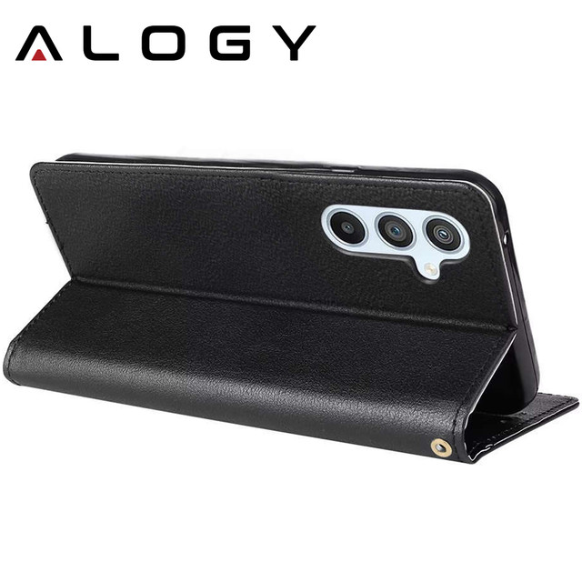 Protective Flip Leather Wallet Alogy Wallet Case Phone Shell for Samsung Galaxy A34 5G Black