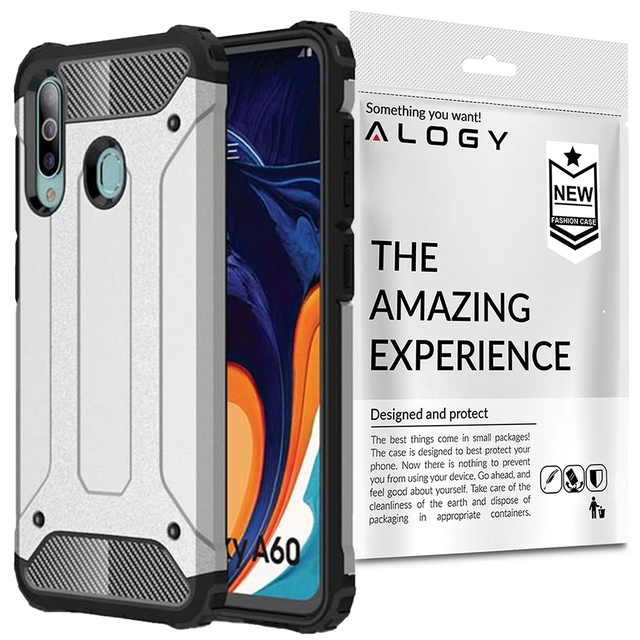 Etui Alogy Hard Armor pro Samsung Galaxy A60/M40 srebrne