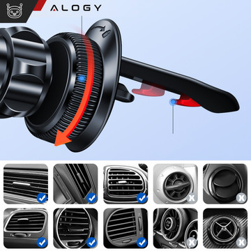 MagSafe car holder for iPhone 14 13 12 for the grille Alogy Airvent car holder Black