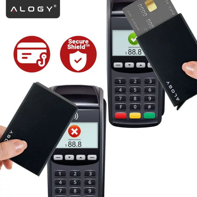 Alogy Anti-Diebstahl-Geldbörse RFID-Smartcard-Halter Schwarz
