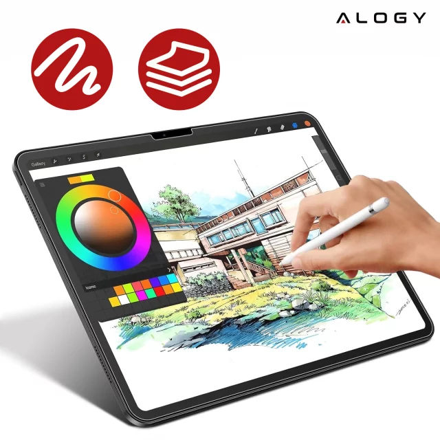 Mattes gehärtetes Glas für Apple iPad Pro 13" (2024) von Alogy mit mattem, papierähnlichem Displayschutz und Montagesatz
