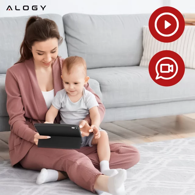 Hülle für Apple iPad 10.2 9 Gen 8/7 2021/2020/2019 Smart Pencil Case Alogy TPU Tablet Cover Schwarz Glas