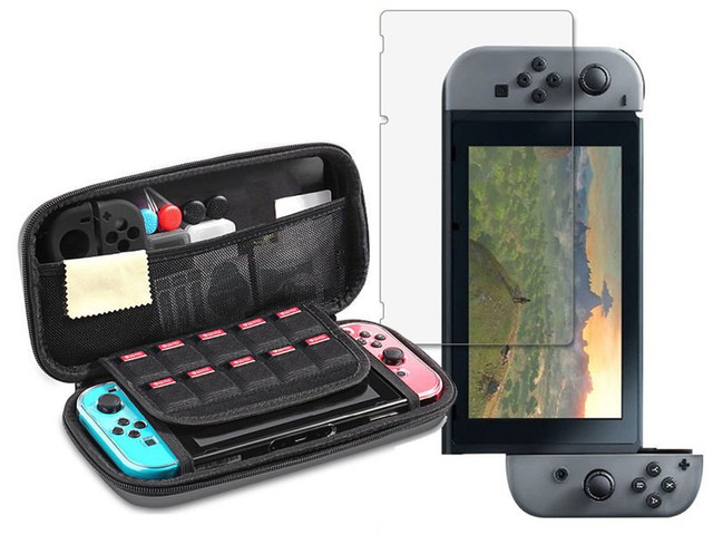Pouzdro Alogy Tough Pouch z černého skla na Nintendo Switch Case