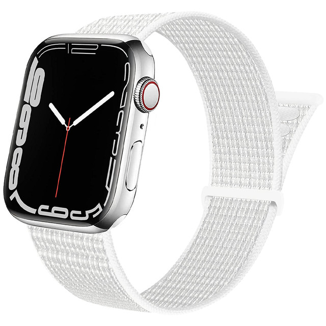Alogy Nylon Strap with Velcro for Apple Watch 1/2/3/4/5/6/7/8/SE/Ultra (42/44/45/49mm) White