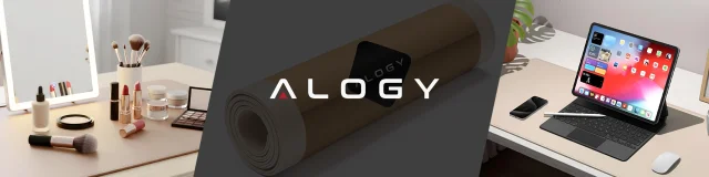 Podkładka na biurko 80×40 cm – antypoślizgowa mata ochronna z eleganckiej ekoskóry PU, pod mysz i klawiaturę, stylowa i trwała – Alogy WorkMat™ Beżowa