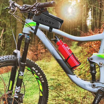 Alogy bicycle bag Pannier 2L for bicycle phone holder up to 6.7" for the frame Black