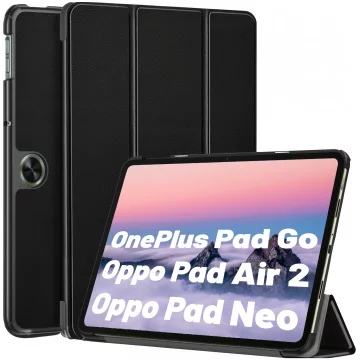 Glass Case for OnePlus Pad Go/Oppo Pad Air 2/Oppo Pad Neo 11.4" Tablet Case Alogy Book Black Free Stylus