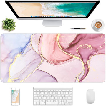 Desk pad for mouse keyboard Anti-slip gaming protective mat xxl 88x40 Alogy Marble Pink