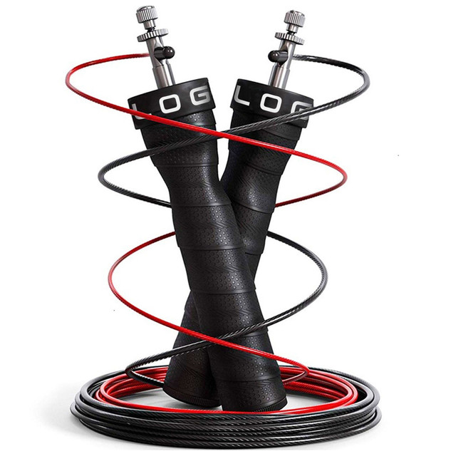 Nastavitelné boxerské lano Crossfit Fitness Alogy Sport s vyměnitelnými články 300cm ložiska pohodlné černé