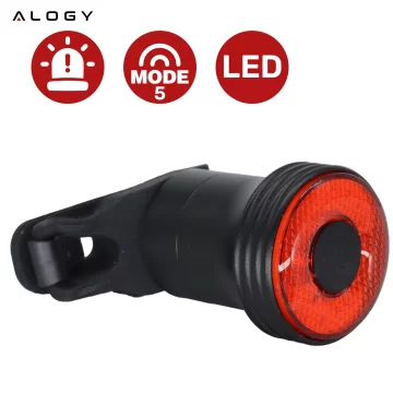 Fahrradrücklicht für das Heck des Fahrrads, LED-Beleuchtung, Rücklicht, rotes Aluminium, wasserdicht, IPX4, 50 lm, Alogy