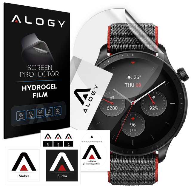 Alogy Hydrogel Protective Film for Smartwatch for Xiaomi Amazfit GTR 4 (46M)