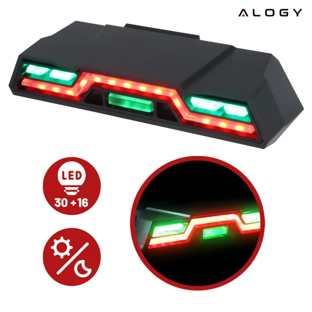 Zadní světlo na kolo na zadní část kola LED osvětlení zadní světlo červené hliníkové voděodolné IPX4 50lm Alogy