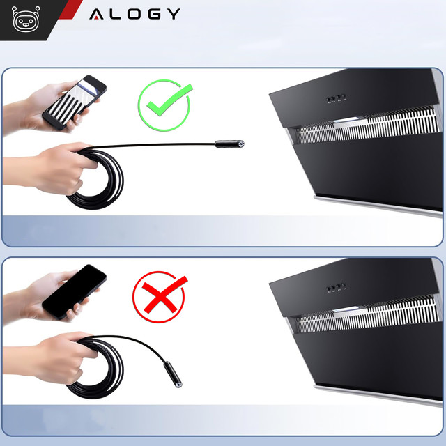 Kamera je vybavena endoskopem micro USB USB-C USB Full HD 3m 8mm Endoskop Alogy Hard Wire