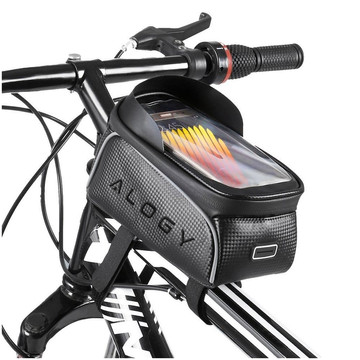 Alogy bicycle bag Pannier 2L for bicycle phone holder up to 6.7" for the frame Black