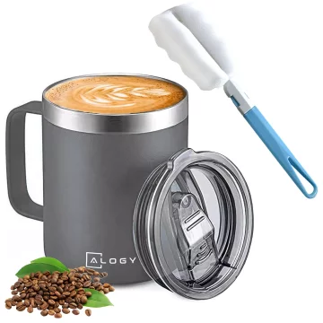 Termohrnek 420ml s víčkem na kafe čaj ocel studené i teplé nápoje Alogy tmavě modrá