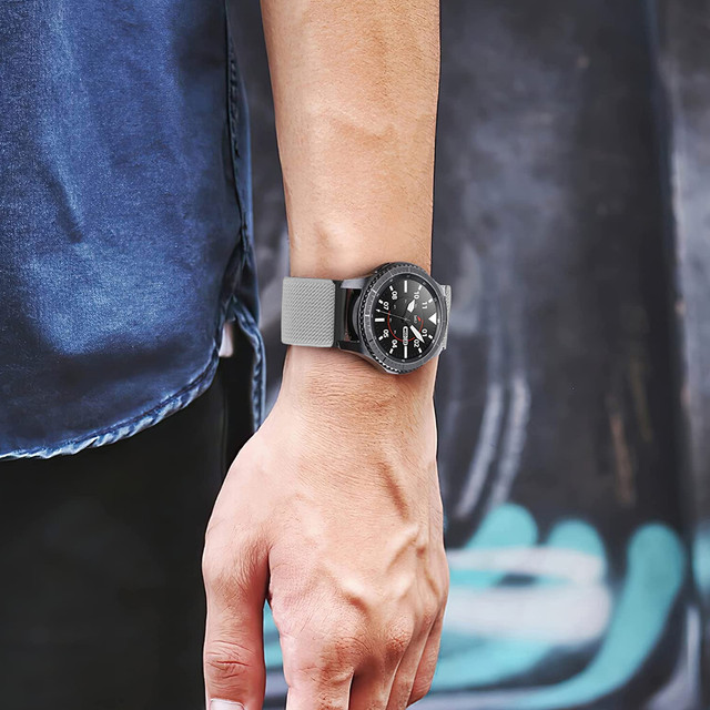 Flexibilní řemínek Univerzální nylonový alogický nylonový řemínek na chytré hodinky 22 mm šedý