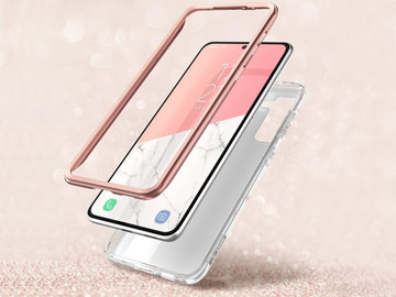 Etui Supcase Cosmo für Samsung Galaxy S21 Marmor Pink