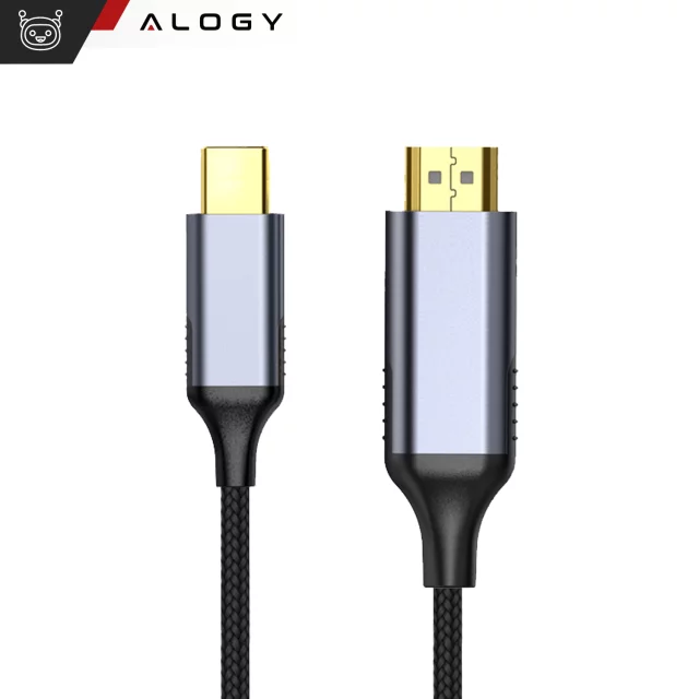 USB-C-zu-HDMI-Kabel Alogy HUB-Adapter 4K 60 Hz 200 cm 2 m Schwarz