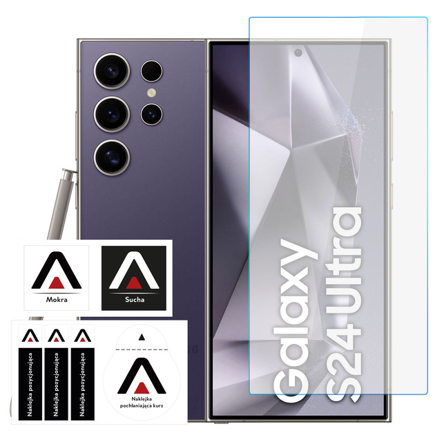 2x Szkło hartowane do Samsung Galaxy S24 Ultra ochronne szkiełko na ekran 9H Alogy Pro+