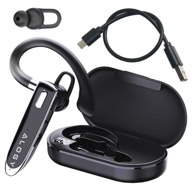 Wireless headset for Bluetooth 4.0 calls car headset with display V8 Black