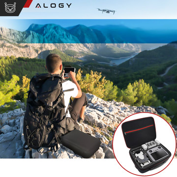 Hard Case Kufrové pouzdro pro DJI Mini 4 Pro / DJI Mini 3 Pro / Mini 3 Drone Pevné s popruhem Pevné pouzdro Alogy Black