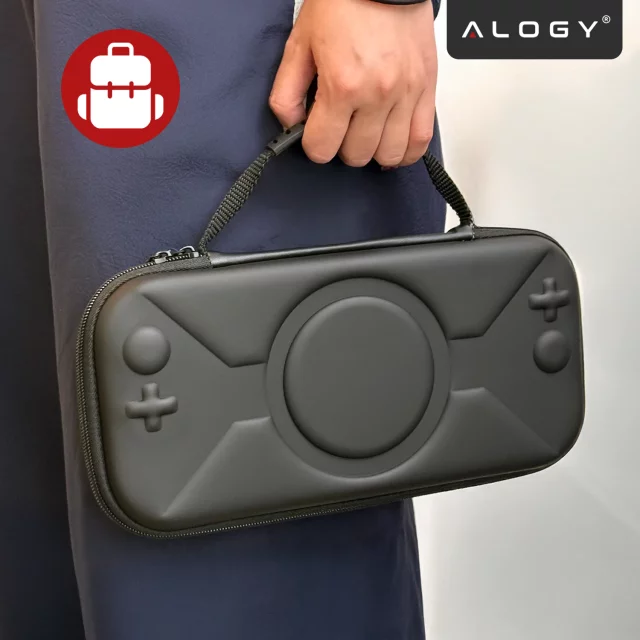 Pokrowiec Torba Ochronna do Nintendo Switch 2 2025 Twarde Etui , Wodoodporna, Lekka, z Tłoczonym Wzorem, Alogy HardFoamBag™ – Czarna