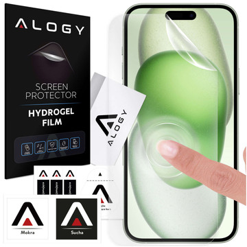 Hydrogel film for iPhone 15 Plus, protective phone screen protector Alogy Hydrogel Film