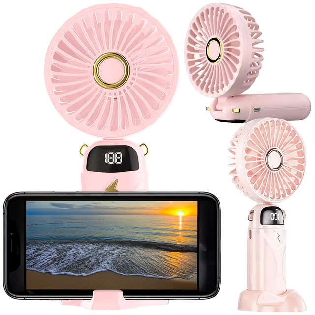 Fan fan handheld desk fan Alogy wireless portable handheld with handle pink