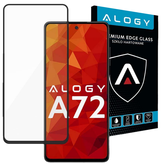 Szkło Alogy Full Glue case friendly do Samsung Galaxy A72 Czarne