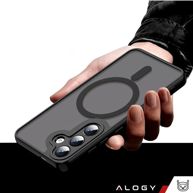 Hülle für Samsung Galaxy S24, Mag Safe Case, MagMat-Telefonrückseite, mattschwarz