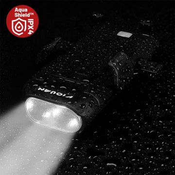 Bicycle Phone Holder 4in1 LED Light T6 Front Bell Bike Horn Powerbank 3000mAh Black