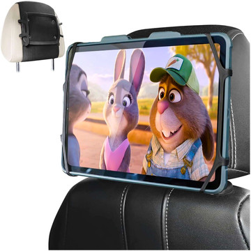 Držák na opěrku hlavy do auta pevný suchý zip pro čtečku tabletových telefonů Alogy Car flexibilní černá