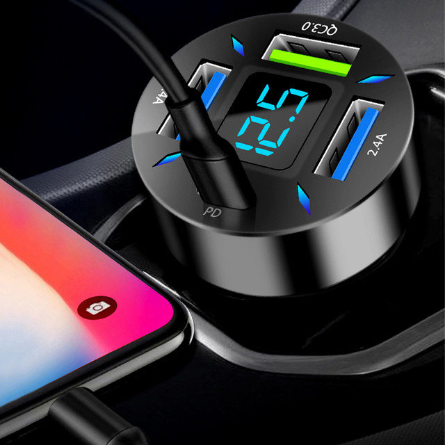 Alogy Car Charger 66W 3x USB 1x USB-C Type C Quick Charge QC 3.0 PD