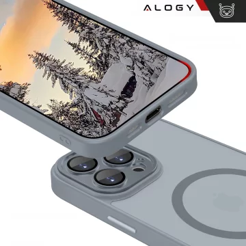 3-in-1-Hybrid-Schutzhüllen-Set mit 2 Displayschutzfolien aus gehärtetem Glas für Apple iPhone 16 Pro Max, MagSafe Hybrid-Schutzhülle mit Linsenschutz, Alogy 3-in-1-Hüllen-Set, Titangrau