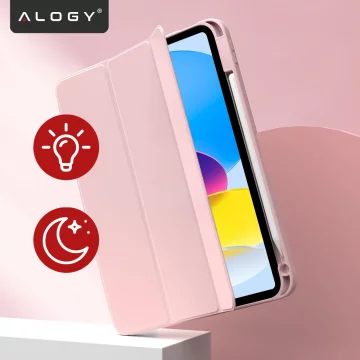 Etui Ochronne do Apple iPad 10.9" 10 Gen 2022 / iPad 11" A16 11 Gen 2025 Hybrydowe z Miejscem na Rysik, Składana Okładka z Funkcją Podstawki 2w1, Alogy HybridBook™ Case – Różowe