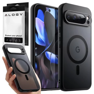 Hülle für Google Pixel 9 Pro Alogy MagSafe Hybrid Matte Case Rückseite für MagMat Phone Mattschwarz