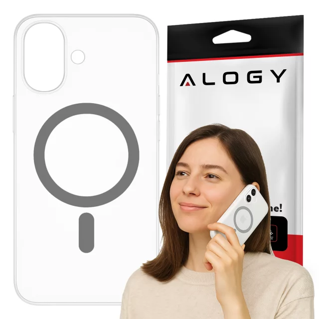 Hülle für Apple iPhone 16 Pro Max Alogy MagSafe Hybrid Matte Case Matte Cover mit Linsenschutz Schwarz