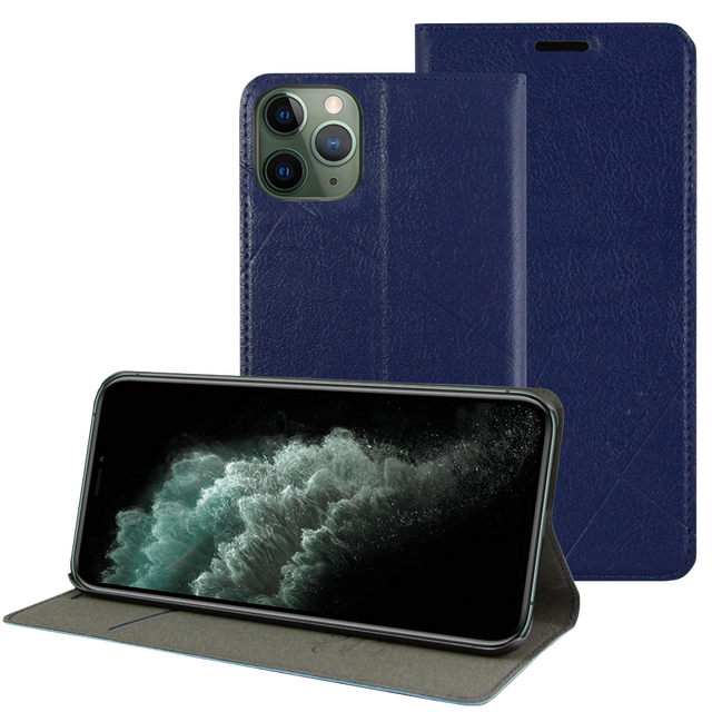 Etui z klapką portfel Alogy skórzane obudowa do Apple iPhone 11 Pro Granatowe