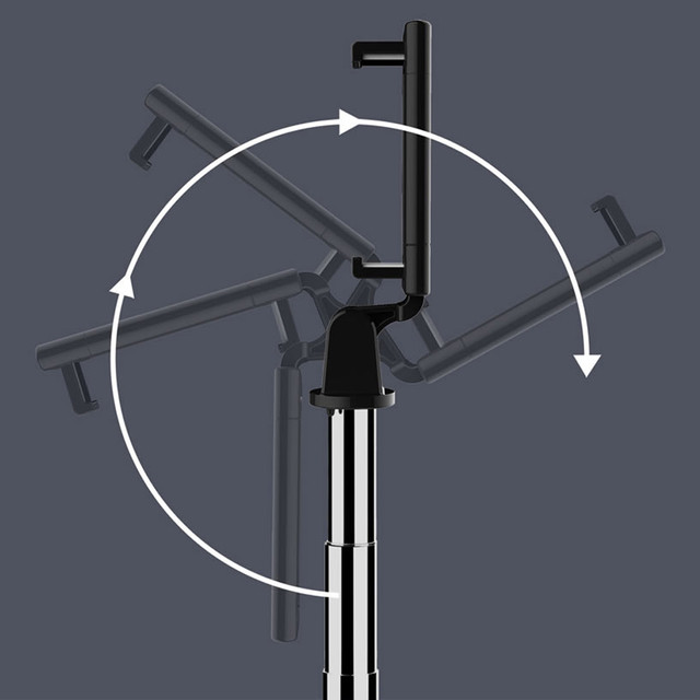 Selfie tyč stativ Tripod Alogy Stand držák telefonu selfie tyč Bluetooth dálkové ovládání Black
