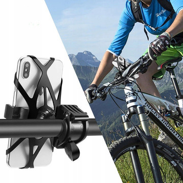Safety strap Alogy TPU rubber rubber band protecting the phone 4.7"-6.7" for bicycle holder universal Black