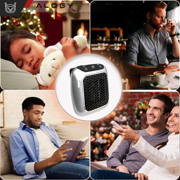 Powerful Mini Electric Heater Farelka Fan Heater for Socket Contact Pilot 800W Heater Heater EU Alogy Gray